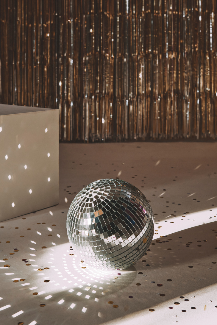 Disco Ball with Metallic Background 